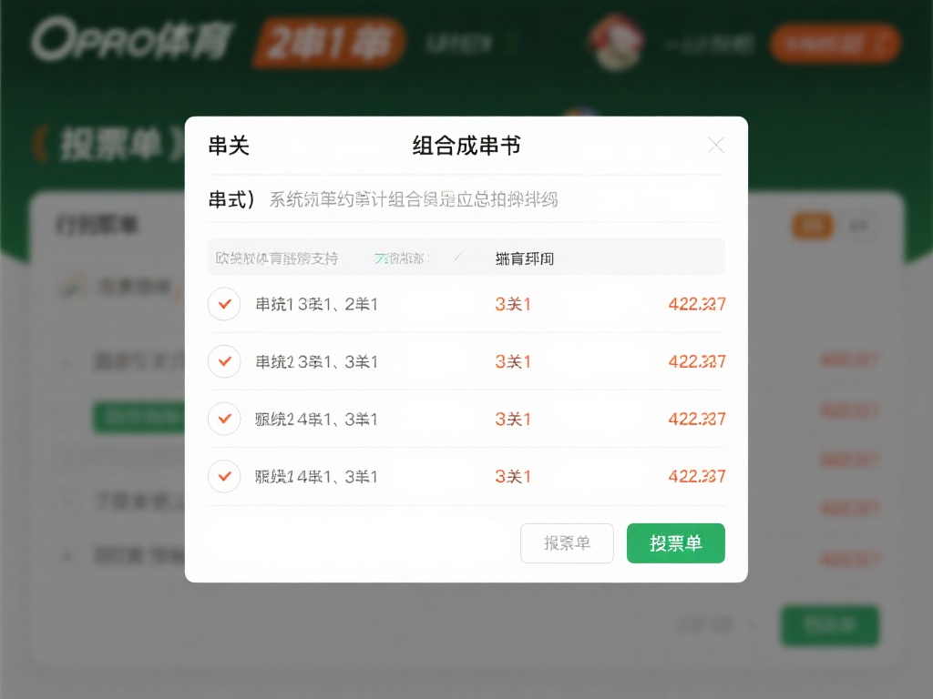 欧宝体育怎么串关?详细教程教你轻松上手 (欧宝体育串关玩法详解:新手教程助你轻松上手!) 组合成串关
在投注单中,勾选“串关”模式,系统会